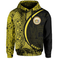 Hawaii Polynesian Hoodie Yellow Round Style - Polynesian Pride