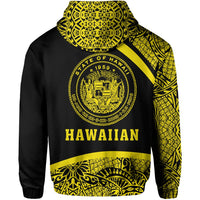 Hawaii Polynesian Zipper Hoodie Yellow Round Style - Polynesian Pride