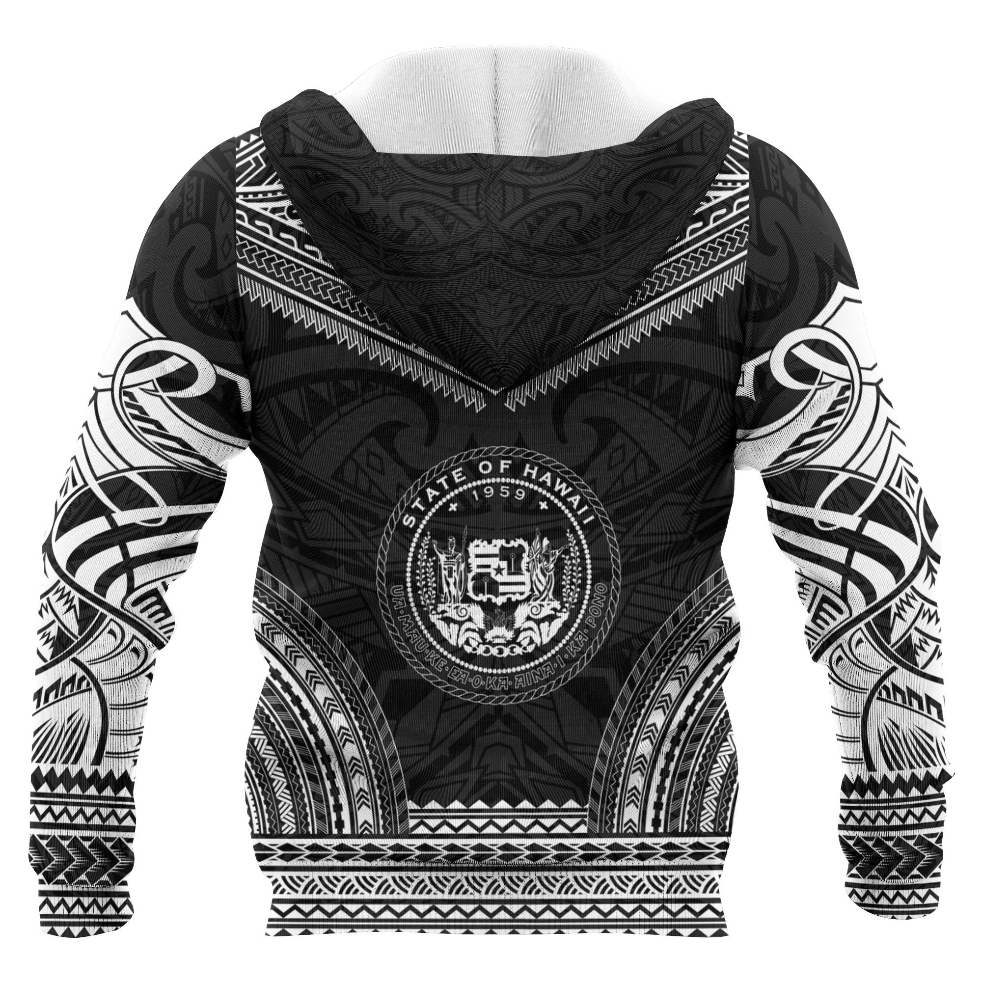 Hawaii Polynesian Chief Custom Zip up Hoodie Black Version Unisex Black - Polynesian Pride