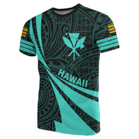 Kanaka Polynesian T Shirt Turquoise Doma Style - Polynesian Pride