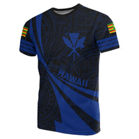 Kanaka Polynesian T Shirt Blue Doma Style - Polynesian Pride