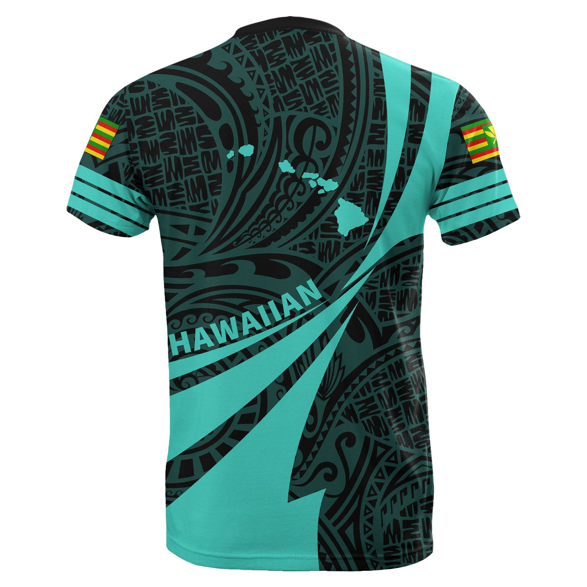 Kanaka Polynesian T Shirt Turquoise Doma Style - Polynesian Pride