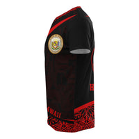 Hawaii Polynesian T Shirt Red Round Style - Polynesian Pride