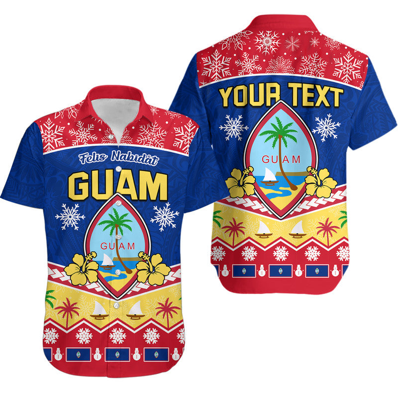 (Custom Personalised) Guam Tribal Polynesian Christmas Vibe Hawaiian Shirt LT9 Blue - Polynesian Pride