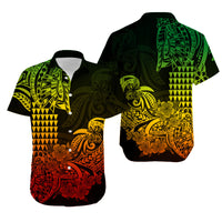 Hawaii Kakau Matching Dress and Hawaiian Shirt Polynesian Flower Tribal Reggae Version LT9 - Polynesian Pride