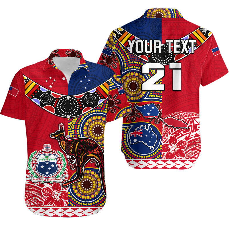 (Custom Personalised) Australia Aboriginal and Samoa Polynesian Hawaiian Shirt Boomerang LT9 Red - Polynesian Pride