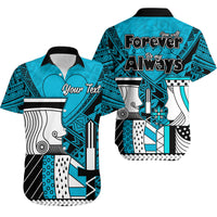 Custom Outfit For Couple Polynesian Valentine Matching Dress and Hawaiian Shirt Queen and King Heart Blue Version LT9 - Polynesian Pride