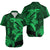 (Custom Personalised) Hawaii Hawaiian Shirt Shark and Turtle Mix Kakau Green LT9 Green - Polynesian Pride