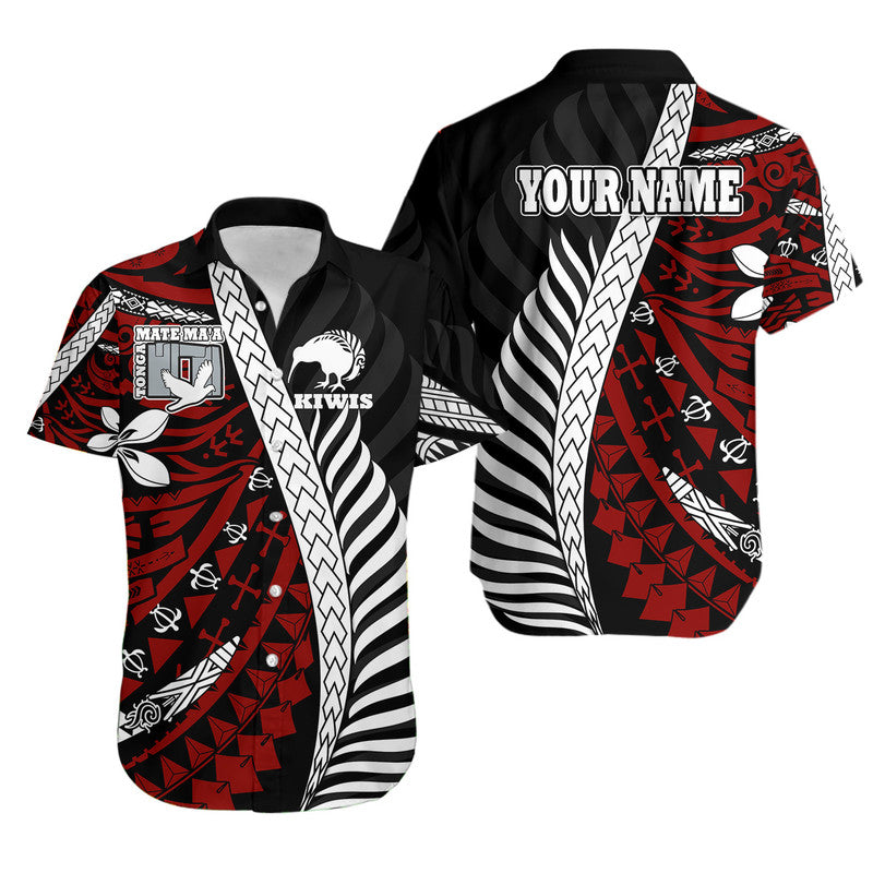 (Custom Personalised) Mate Ma'a Tonga Mixed Aotearoa Kiwis Rugby Hawaiian Shirt Silver Fern Mixed Polynesian Style LT9 Unisex Black - Polynesian Pride