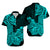 Hawaii Kakau Matching Dress and Hawaiian Shirt Polynesian Flower Tribal Aqua Version LT9 No Dress Aqua - Polynesian Pride