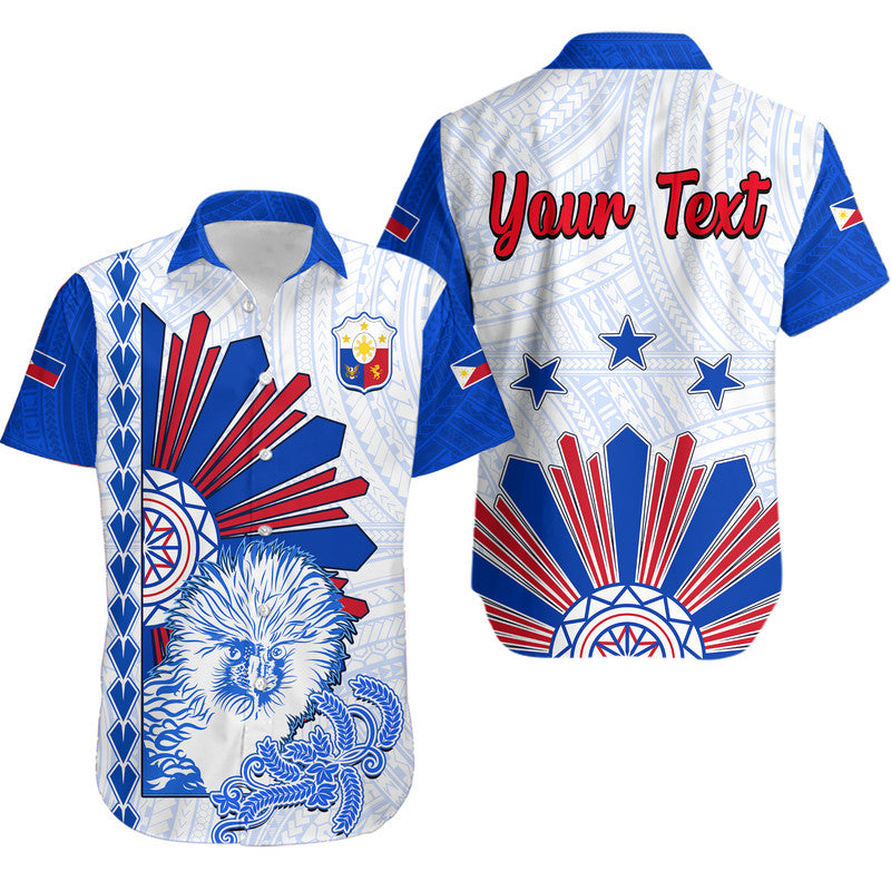 (Custom Personalised) Philippines Barong Hawaiian Shirt Sun of Philippinas With Eagles LT9 White - Polynesian Pride