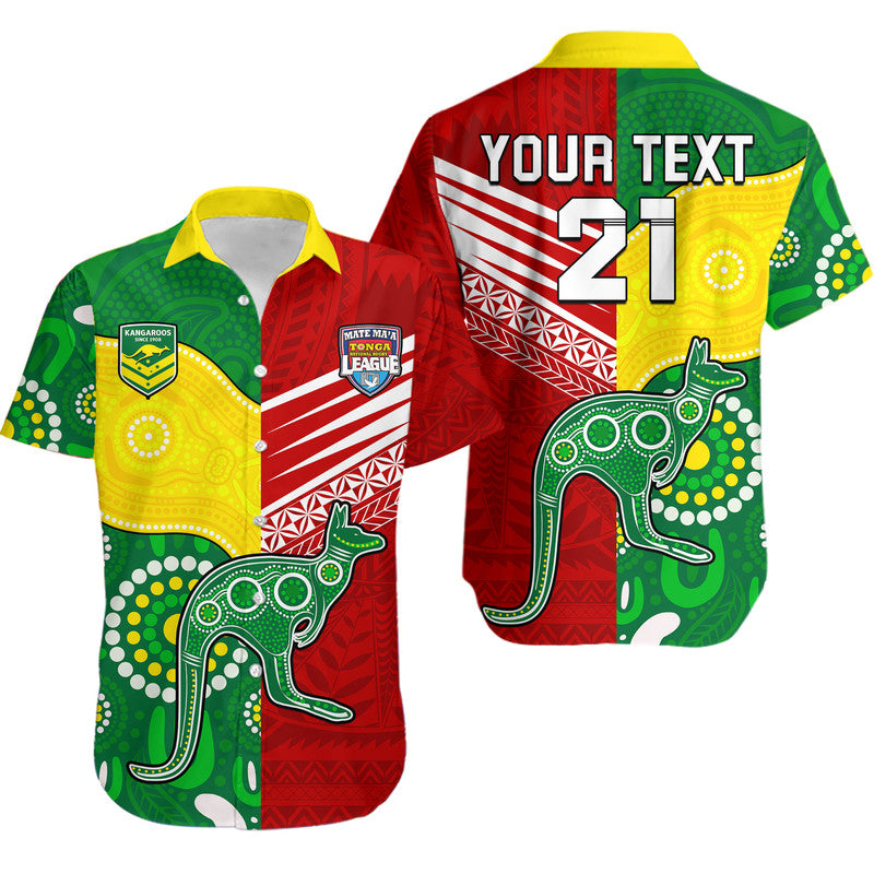 (Custom Personalised) Australia Kangaroos and Mate Maa Tonga Hawaiian Shirt No2 LT9 Red - Polynesian Pride