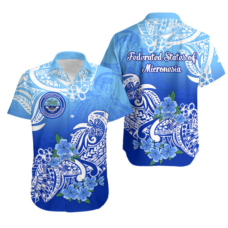 Federated States Of Micronesia Matching Dress and Hawaiian Shirt Polynesian Flower Tribal LT9 - Polynesian Pride