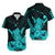 Hawaii Shaka Sign Couple Long Dress and Hawaiian Shirt Turquoise Version LT9 - Polynesian Pride