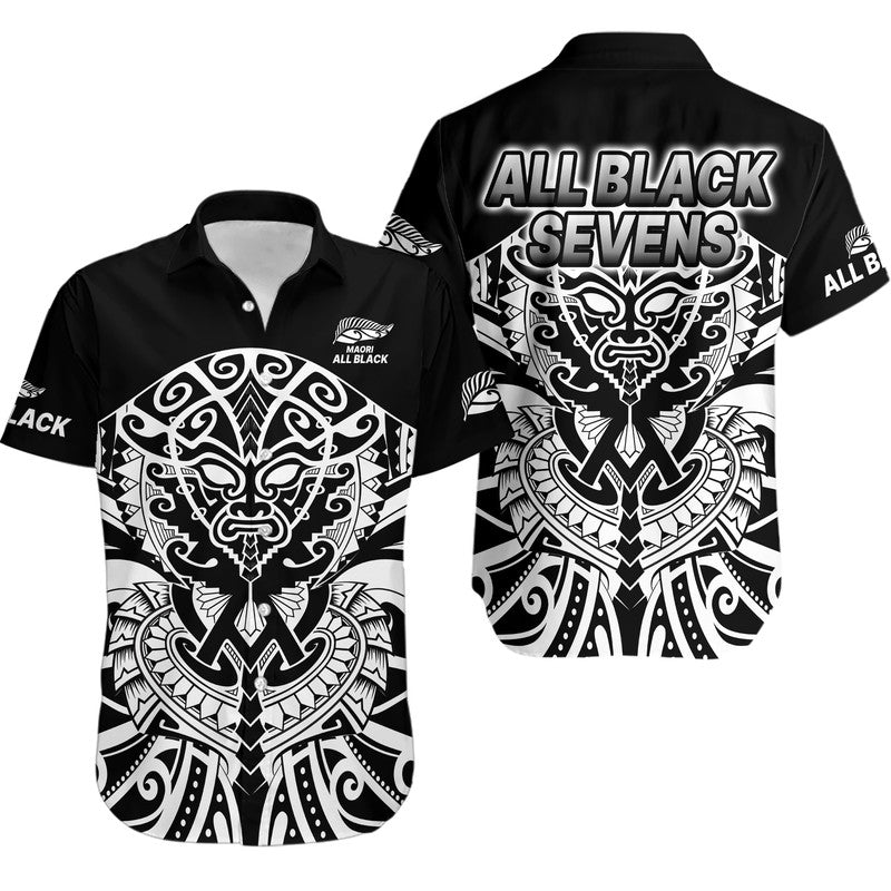 Aotearoa Silver Fern Rugby Sevens Hawaiian Shirt Maori Tribal All Black LT9 Blue - Polynesian Pride