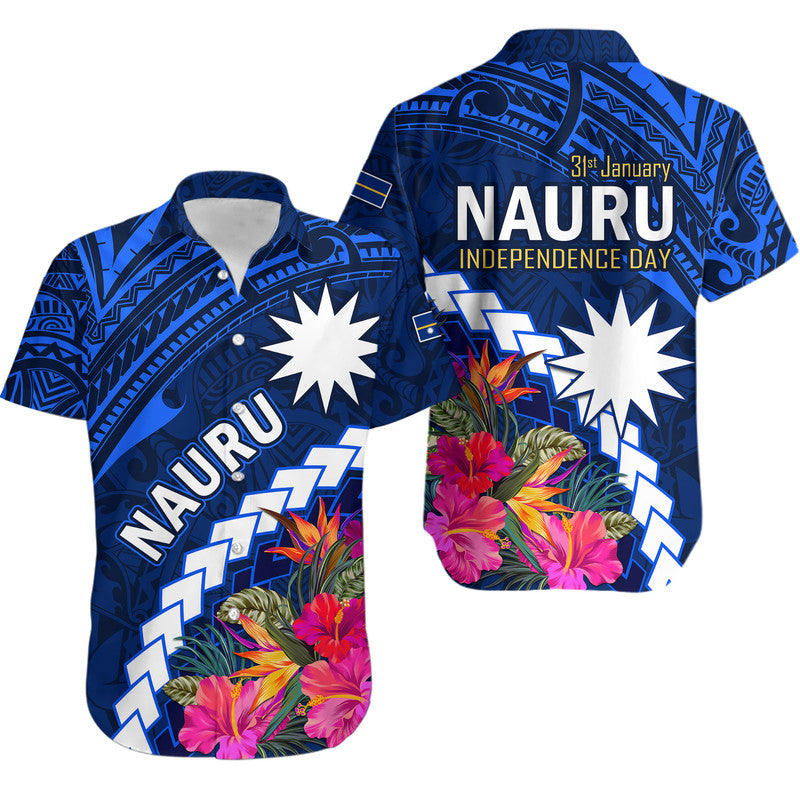 Nauru Independence Day Hawaiian Shirt Polynesian Tropical LT9 Blue - Polynesian Pride