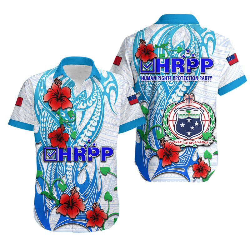 Special Samoa HRPP Party Matching Dress and Hawaiian Shirt Tribal Samoan Hibiscus Design LT9 - Polynesian Pride