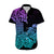 Hawaii Kakau Matching Dress and Hawaiian Shirt Polynesian Flower Tribal Heliotrope Version LT9 - Polynesian Pride