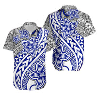 Hawaii Traditional Polynesian Tribal Tattoo Retro Matching Dress and Hawaiian Shirt Blue LT9 - Polynesian Pride