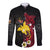 Papua New Guinea Independence Long Sleeves Button Shirt PNG Kumuls - Tribal Crocodile LT7 Unisex Black - Polynesian Pride