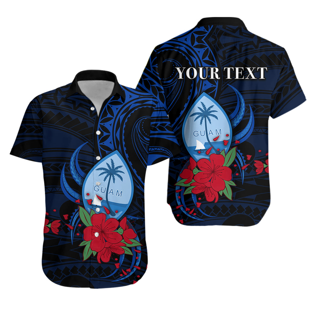 (Custom Personalised) Guam Hawaiian Shirt Polynesian Flowers LT13 Unisex Blue - Polynesian Pride