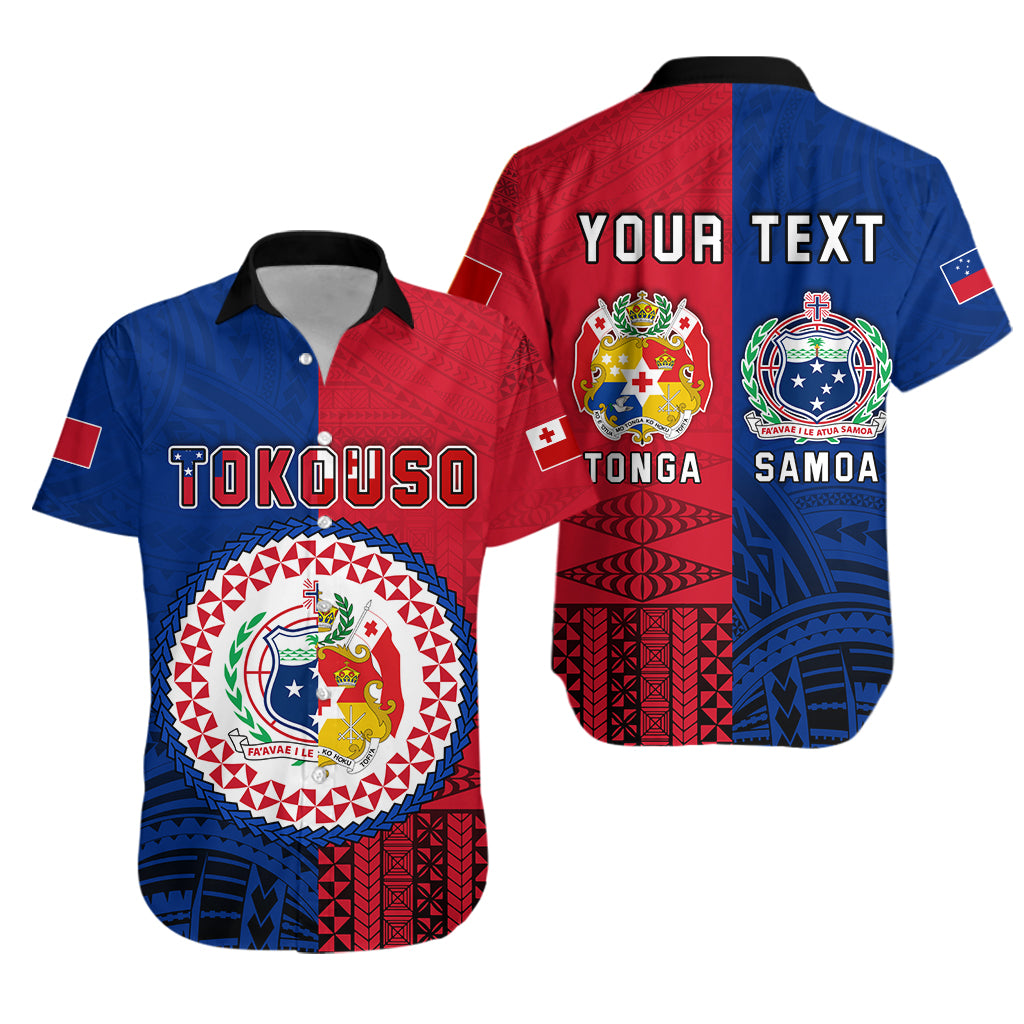 (Custom Personalised) TokoUso Hawaiian Shirt Tonga and Samoa Together LT13 Unisex Blue - Polynesian Pride