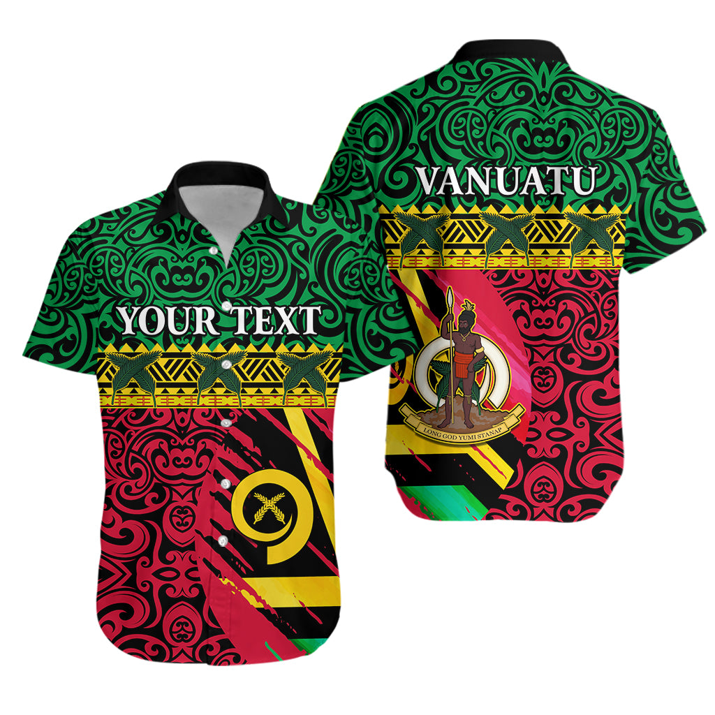 (Custom Personalised) Vanuatu Dreamy Hawaiian Shirt Flag and Pattern LT13 Unisex Green - Polynesian Pride