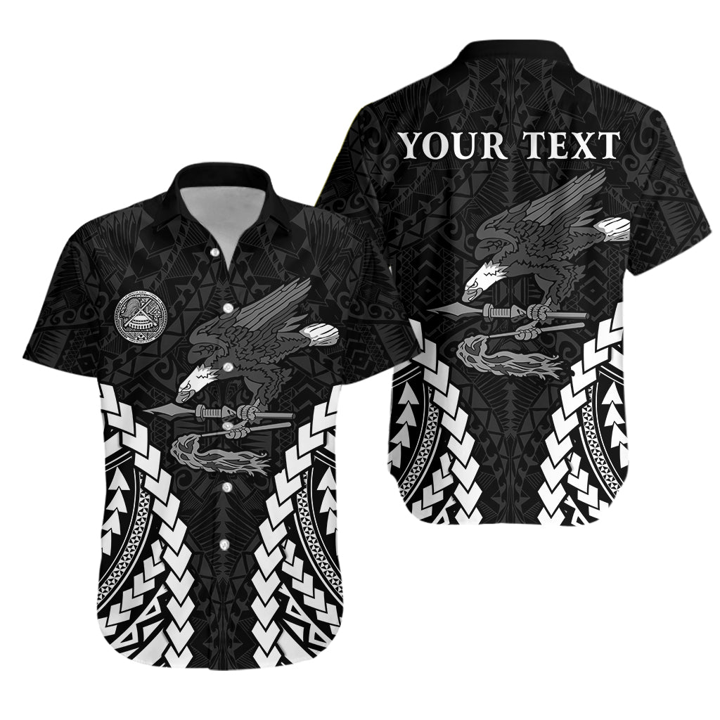 (Custom Personalised) American Samoa Hawaiian Shirt Eagle mix Polynesian LT13 Unisex Black - Polynesian Pride