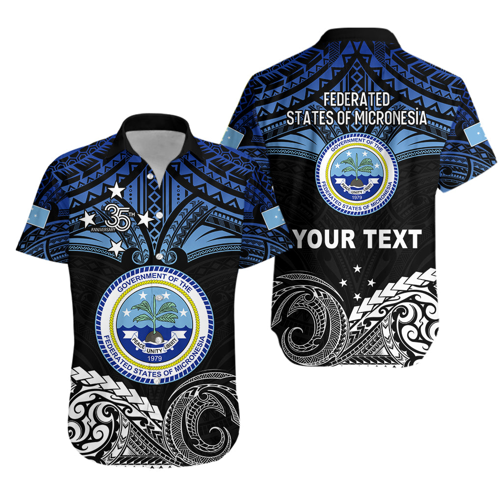 (Custom Personalised) Federated States of Micronesia Hawaiian Shirt Happy FSM 35th Independence Anniversary LT13 Unisex Black - Polynesian Pride