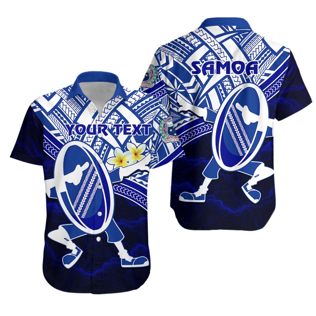 (Custom Personalised) Manu Samoa Rugby Hawaiian Shirt Dab Trend Creative Unisex Blue - Polynesian Pride
