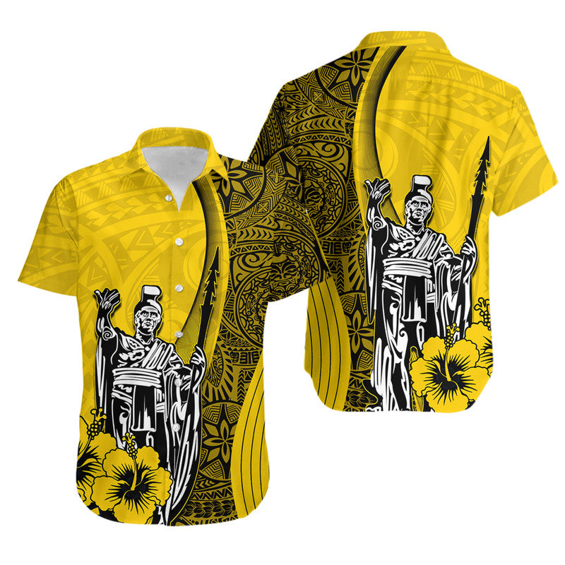 Hawaiian King Kamehameha Hawaiian Shirt Vibe Yellow Style LT6 Yellow - Polynesian Pride