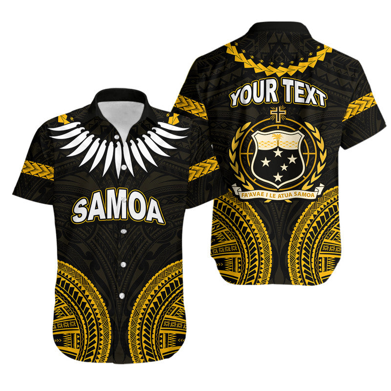 (Custom Personalised) Samoa Ula Nifo Tribal Hawaiian Shirt Gold Style LT6 Unisex Gold - Polynesian Pride