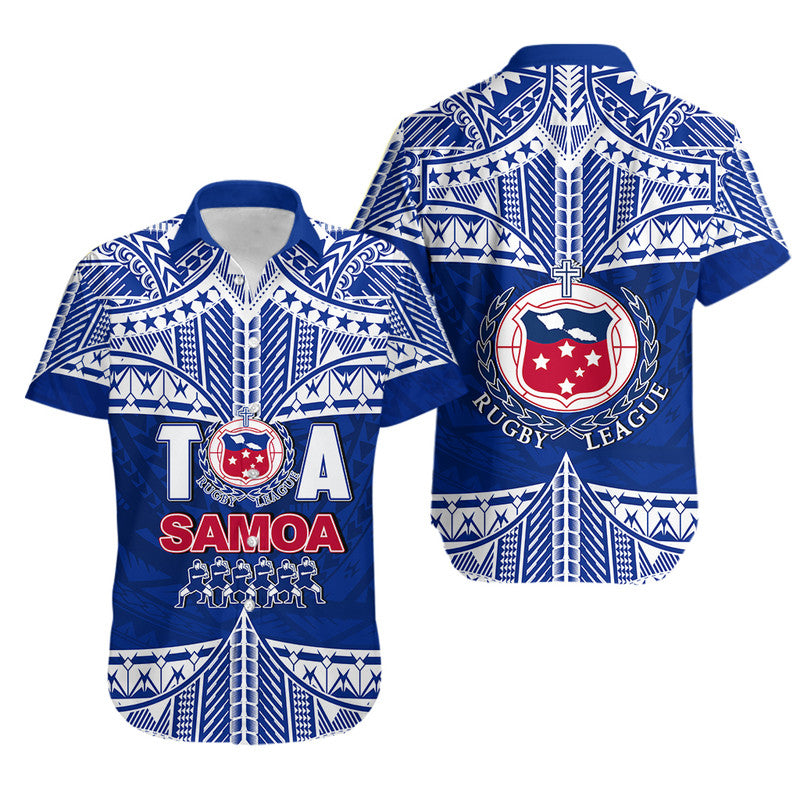 Toa Samoa Rugby Hawaiian Shirt Siva Tau LT6 Unisex Blue - Polynesian Pride