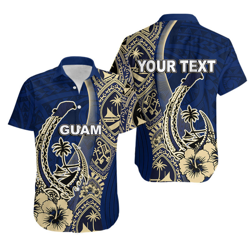 (Custom Personalised) Guam Fish Hook Hawaiian Shirt Blue Style LT6 Unisex Blue - Polynesian Pride