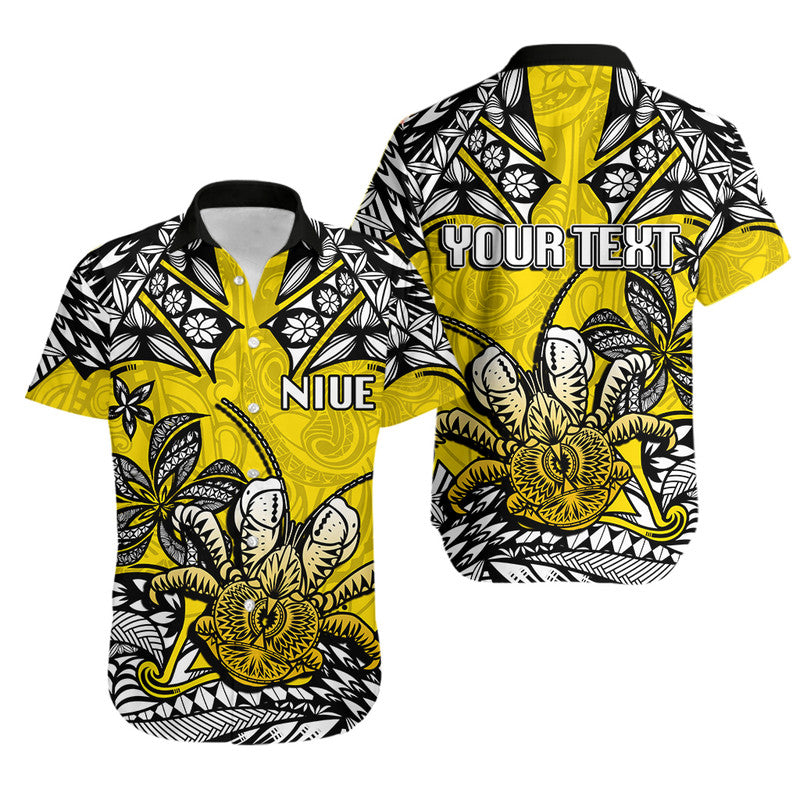 (Custom Personalised) Niue Uga Hawaiian Shirt Tribal Patterns Yellow Style LT6 Yellow - Polynesian Pride