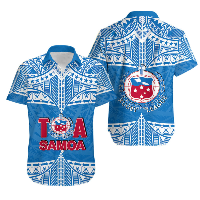 Toa Samoa Rugby Hawaiian Shirt Blue Sky LT6 Unisex Blue - Polynesian Pride