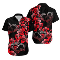 Polynesian Valentine Matching Dress and Hawaiian Shirt Hibiscus Flowers Red Style LT6 - Polynesian Pride