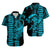 Hawaii Kakau Matching Dress and Hawaiian Shirt Polynesian Warrior Blue LT6 - Polynesian Pride