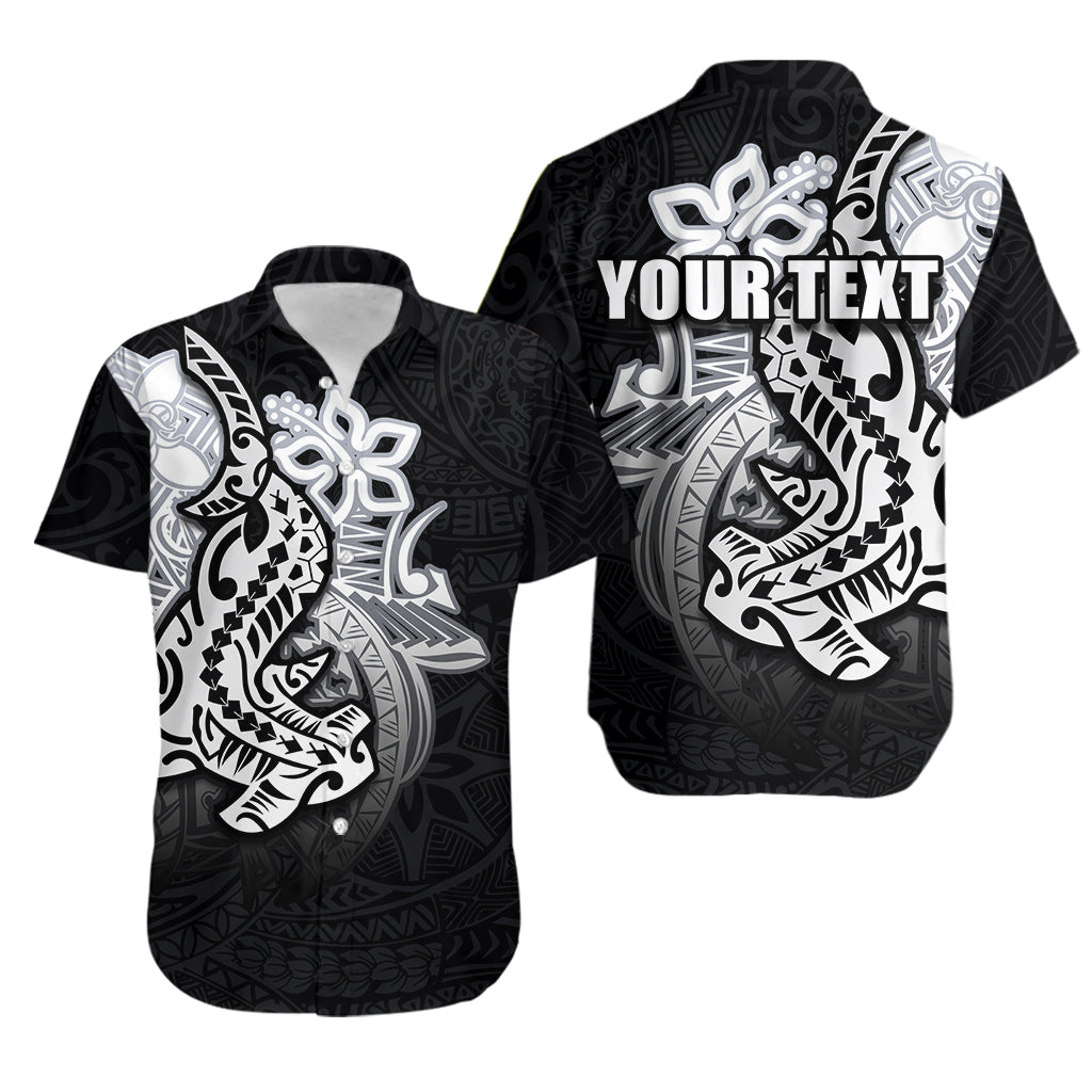 Custom Polynesian Matching Dress And Shirt with Tribal Hammerhead Shark Black LT6 - Polynesian Pride