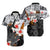 Custom Hawaiian Tribal Hammerhead Shark Tattoo Matching Hawaiian Shirt and Dress with Polynesian Hibiscus Black White LT6 - Polynesian Pride