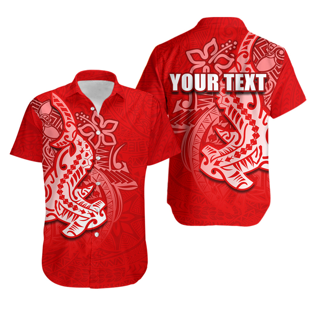 (Custom Personalised) Hammerhead shark Hawaiian Shirt Polynesian Red Style No.2 LT6 Red - Polynesian Pride