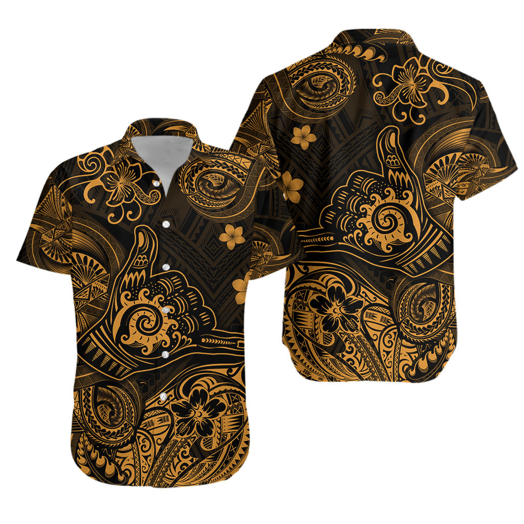 Hawaii Shaka Polynesian Hawaiian Shirt Unique Style - Gold LT8 - Polynesian Pride