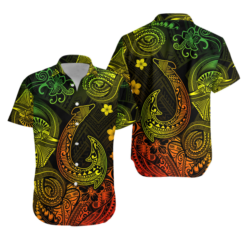 Hawaii Fish Hook Polynesian Hawaiian Shirt Unique Style - Reggae LT8 - Polynesian Pride