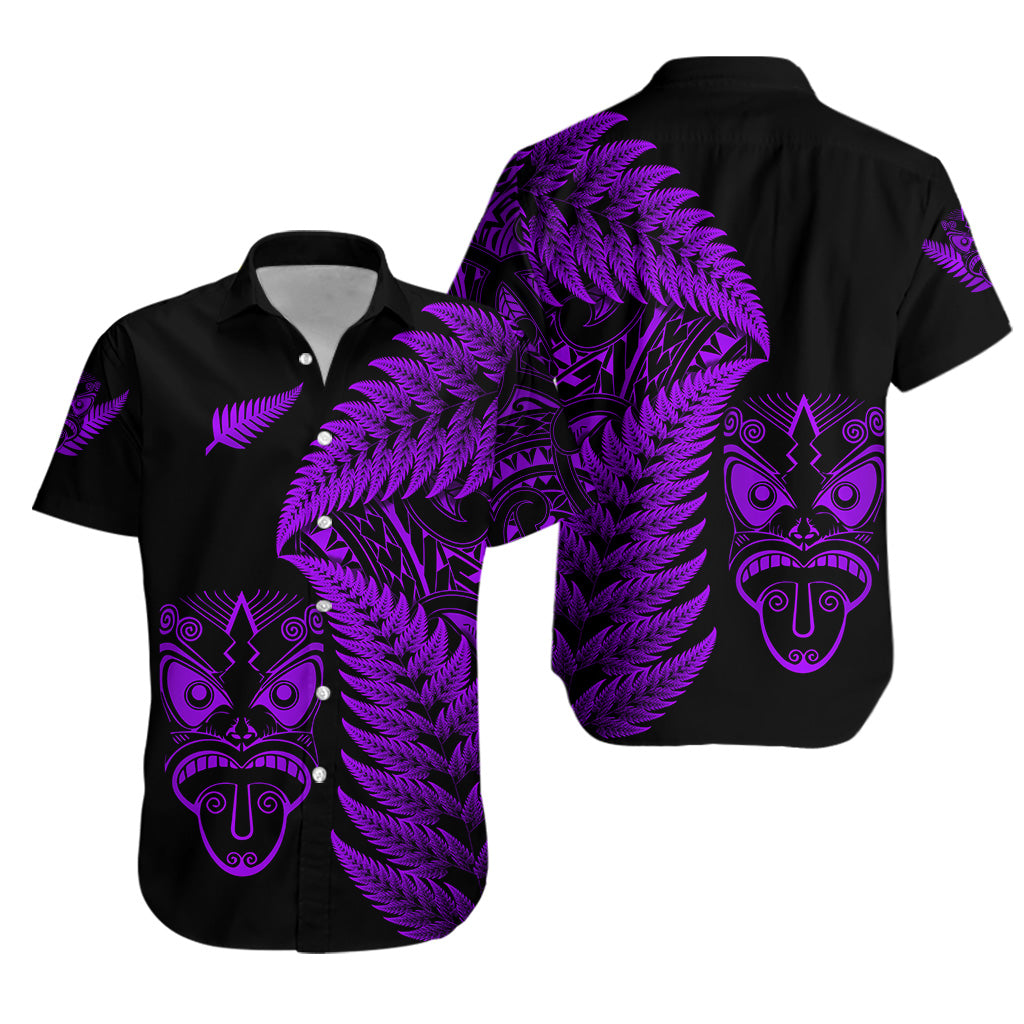 New Zealand Haka Rugby Maori Hawaiian Shirt Silver Fern Vibes - Purple LT8 - Polynesian Pride