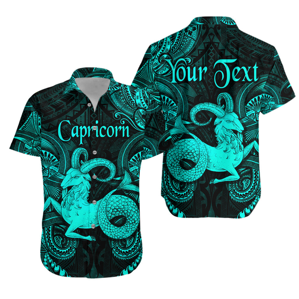 (Custom Personalised) Capricorn Zodiac Polynesian Hawaiian Shirt Unique Style - Turquoise LT8 - Polynesian Pride