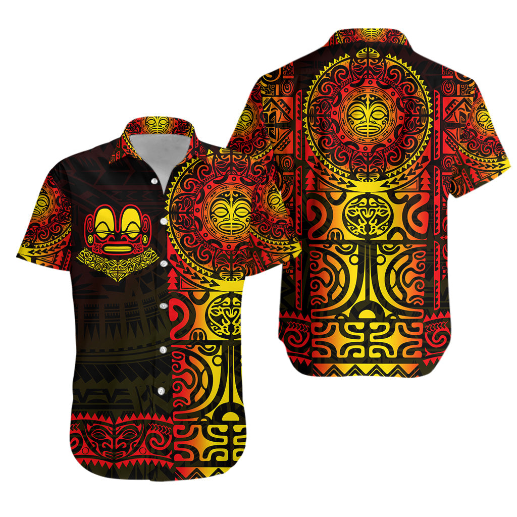 Marquesas Islands Hawaiian Shirt Marquesan Tattoo Unique Style - Gradient Red LT8 - Polynesian Pride