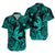 Hawaii Angry Shark Polynesian Matching Dress and Hawaiian Shirt Matching Couples Outfit Unique Style Turquoise LT8 - Polynesian Pride