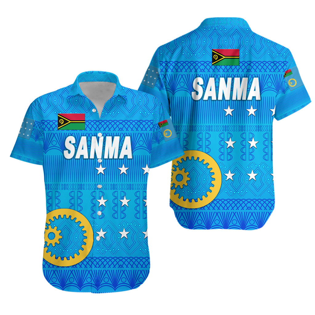 Sanma Province Hawaiian Shirt Vanuatu Pattern Traditional Style LT8 Unisex Blue - Polynesian Pride