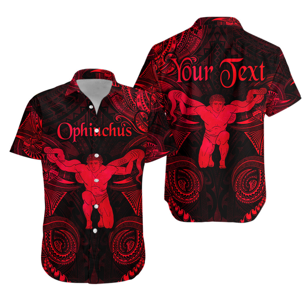 (Custom Personalised) Ophiuchus Zodiac Polynesian Hawaiian Shirt Unique Style - Red LT8 - Polynesian Pride