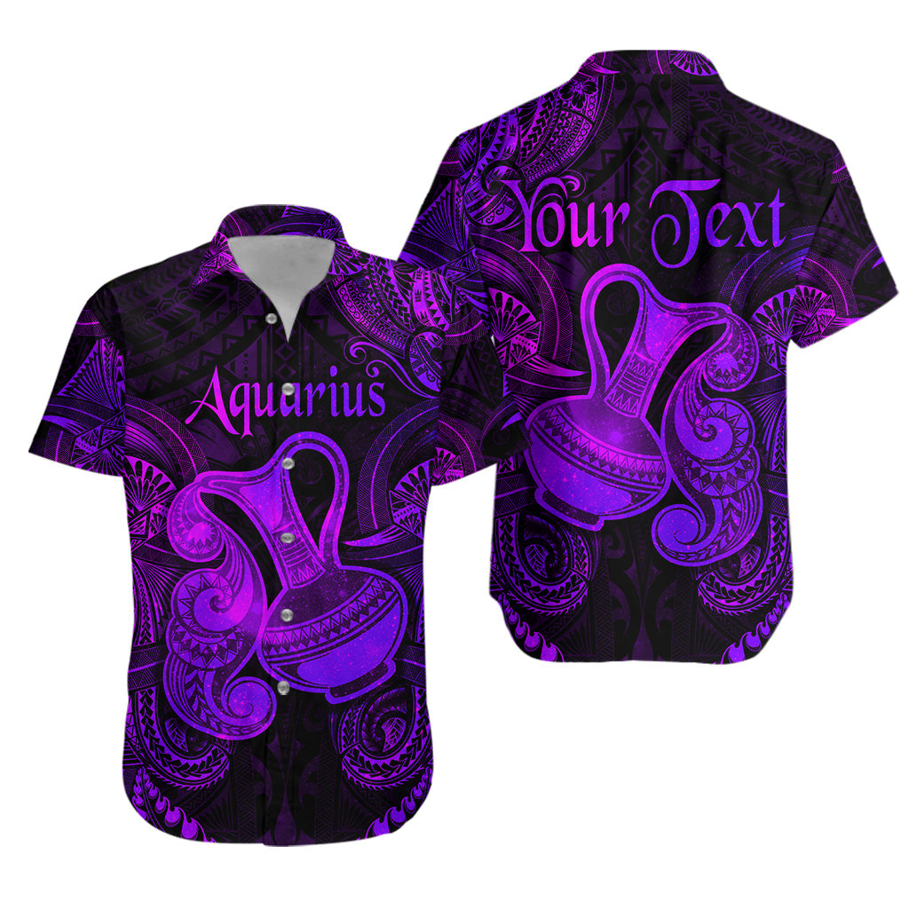 (Custom Personalised) Aquarius Zodiac Polynesian Hawaiian Shirt Unique Style - Purple LT8 - Polynesian Pride